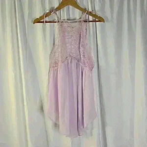 Victoria's Secret Lilac Lace Sheer Purple Babydoll Dress Chemise sz M NWOT